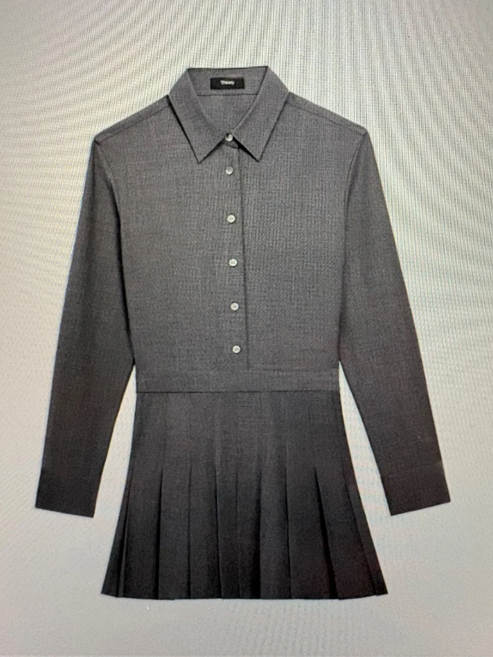 NWT Theory CharcoaL Melange Str Wool Dress - Picture 2 of 2